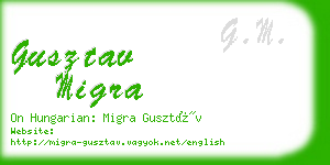 gusztav migra business card